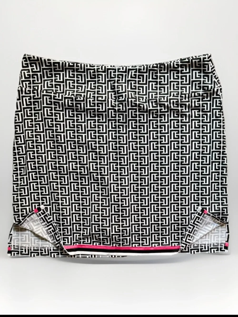 Golftini Ebb and Flow Pull-On Stretch Knit Skort Black & White Geometric PrintXL - Picture 5 of 14